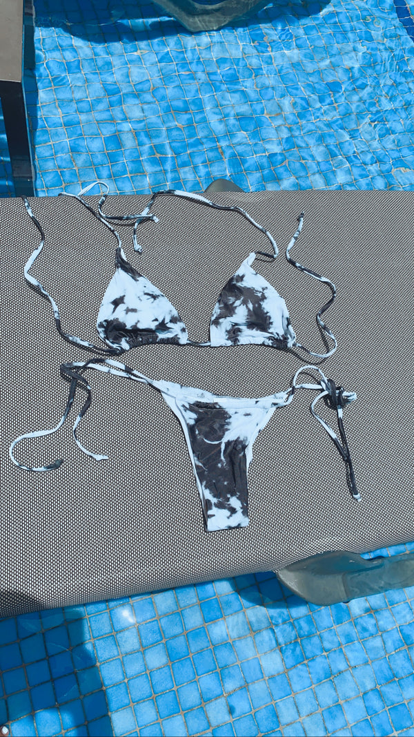 "Palm Springs" Tie Dye Bikini - Black