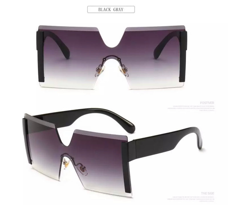 Oversized Square Sunglasses - Silver