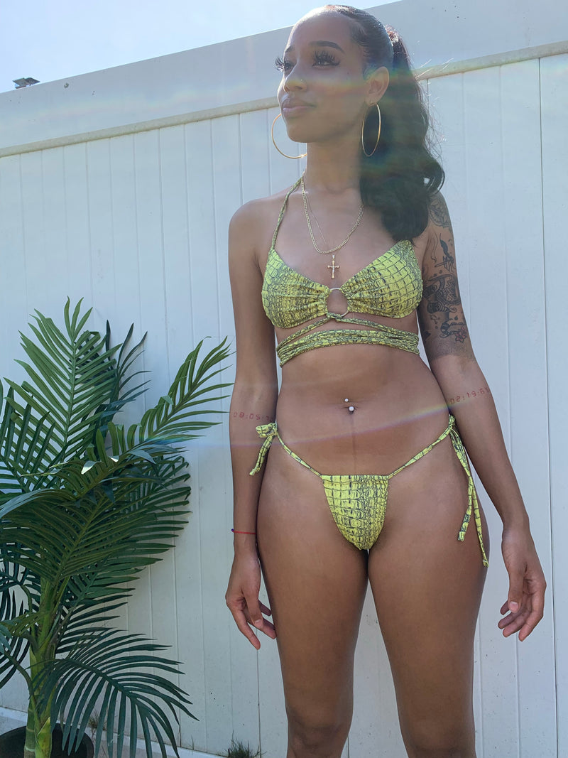 "Amazon" Bikini - Yellow Reptile