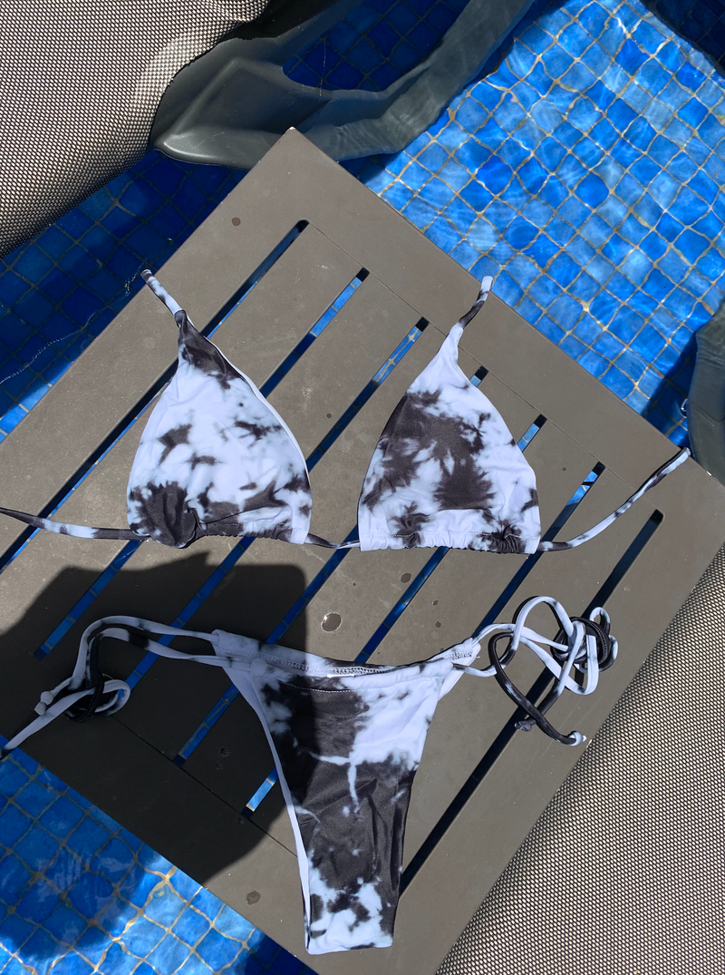 "Palm Springs" Tie Dye Bikini - Black